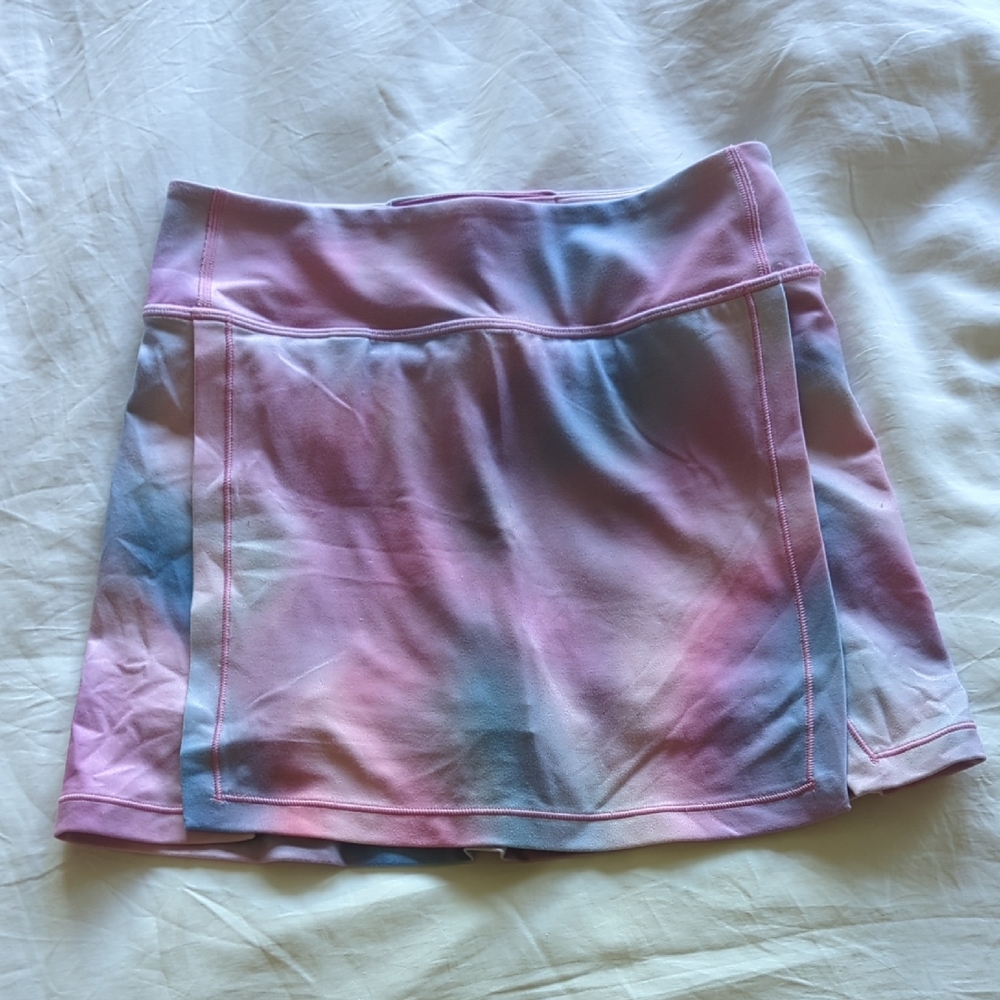 Athleta Pastel Tie-Dye Mini Skirt in Pink and Blue